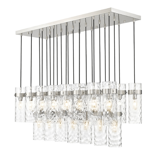 Z-Lite Fontaine Brushed Nickel Multi-Light Pendant with Cylindrical Shade