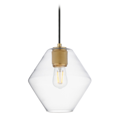 Maxim Lighting Maxim Lighting Geode Natural Aged Brass Mini-Pendant Light with Bowl / Dome Shade 21336CLNAB