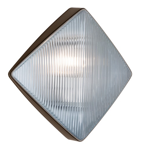 Ribbed Glass Outdoor Wall Light Bronze Costaluz by Besa Lighting
