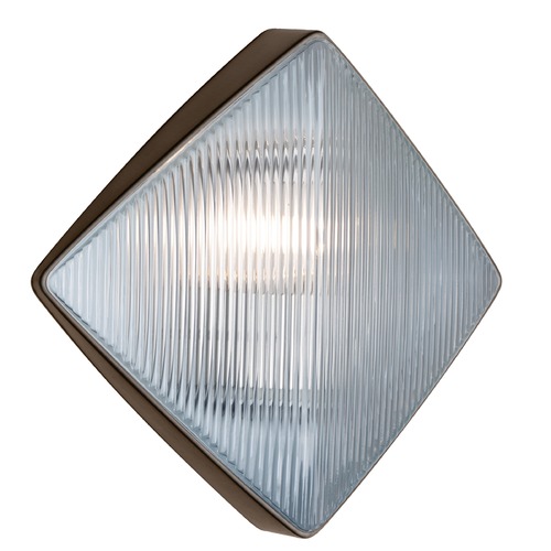 Besa Lighting Ribbed Glass Outdoor Wall Light Bronze Costaluz by Besa Lighting 311098