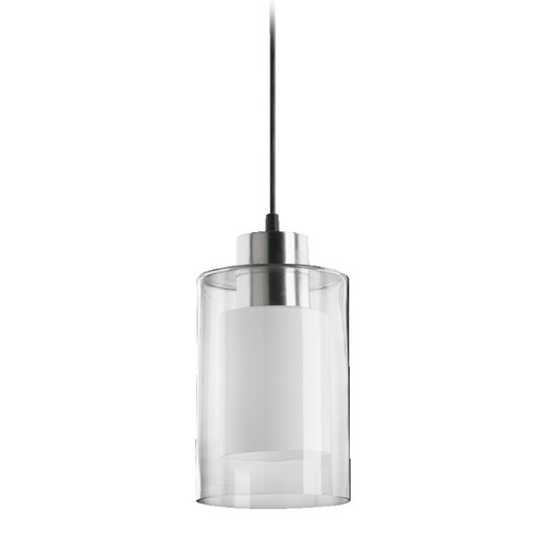 Quorum Lighting Satin Nickel Mini Pendant with Cylindrical Shade by Quorum Lighting 8882-65