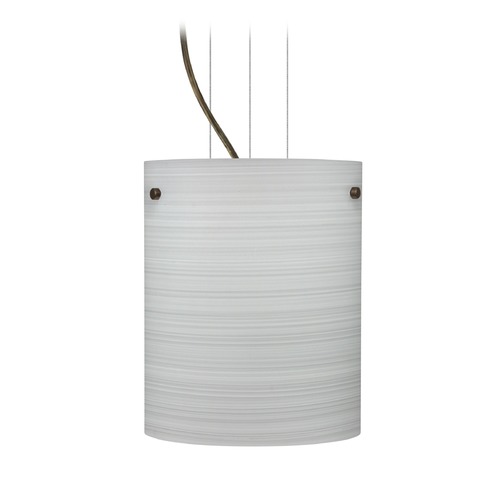 Besa Lighting Besa Lighting Tamburo Bronze LED Mini-Pendant Light with Cylindrical Shade 1KG-4006KR-LED-BR