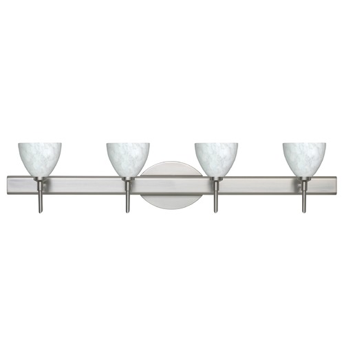 Besa Lighting Besa Lighting Divi Satin Nickel LED Bathroom Light 4SW-185819-LED-SN