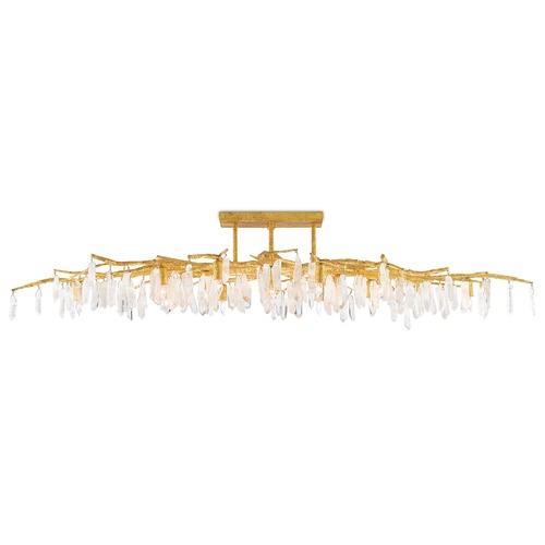 Currey and Company Lighting Forest Semi Flush in Washed Lucerne Gold by Currey & Company 9000-0423