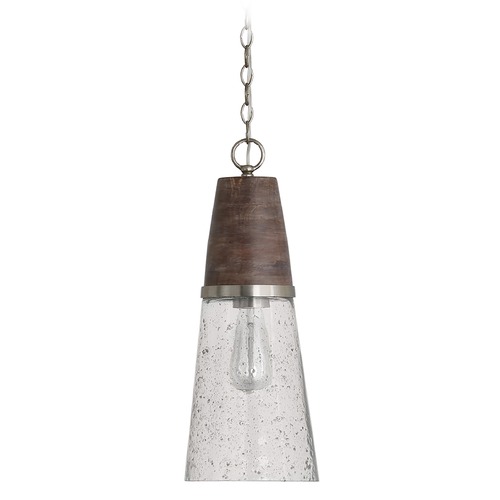 Connor Mini Pendant in Black Wash & Nickel by Capital Lighting