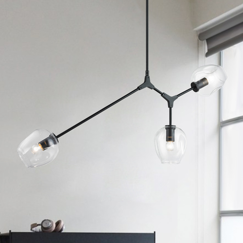 Cherry Blossoms Black Chandelier by Matteo Lighting