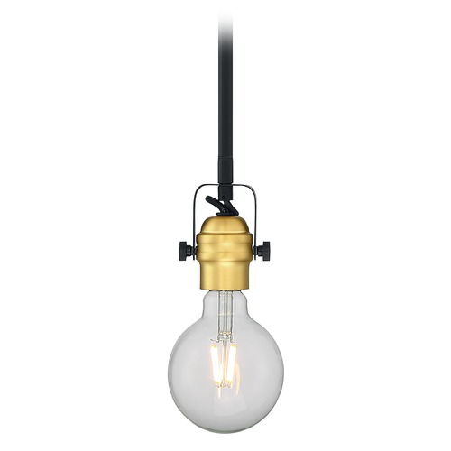 Mantra Black & Brushed Brass Mini Pendant by Satco Lighting