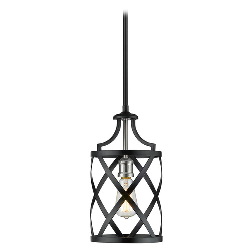 Z-Lite Malcalester Matte Black & Brushed Nickel Mini Pendant by Z-Lite 481MP-MB-BN