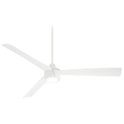 Skinnie 56-Inch Wet LED Fan in Flat White by Minka Aire
