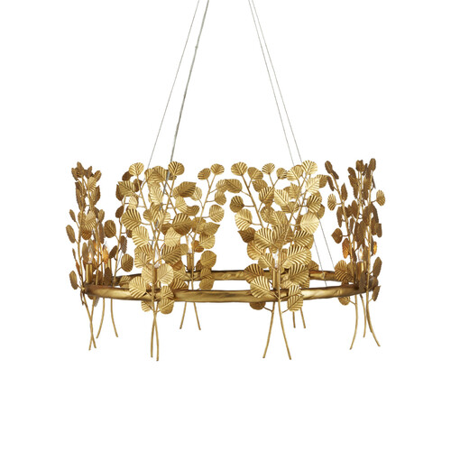 Currey and Company Lighting Golden Eucalyptus 38-Inch Chandelier in Gold by Currey & Co Lighting 9000-0975