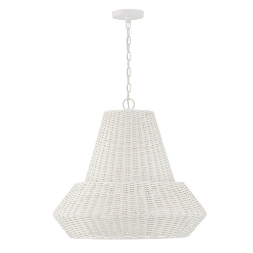 Capital Lighting Boca 4-Light Tall Pendant in Chalk White by Capital Lighting 347842HH