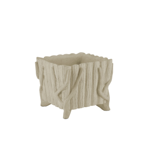Square Faux Bois Planter in Portland Finish by Currey & Company