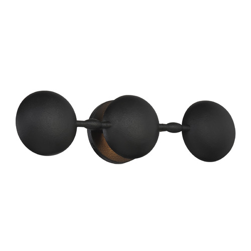 George Kovacs Lighting George Kovacs Undertas Textured Coal Black Vertical Bathroom Light P1315-076