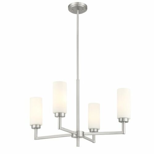4-Light Chandelier in Brushed Nickel by Meridian