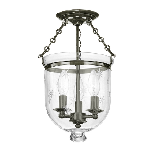 Hudson Valley Lighting Hampton Semi-Flush Mount in Historic Nickel by Hudson Valley Lighting 251-HN-C3