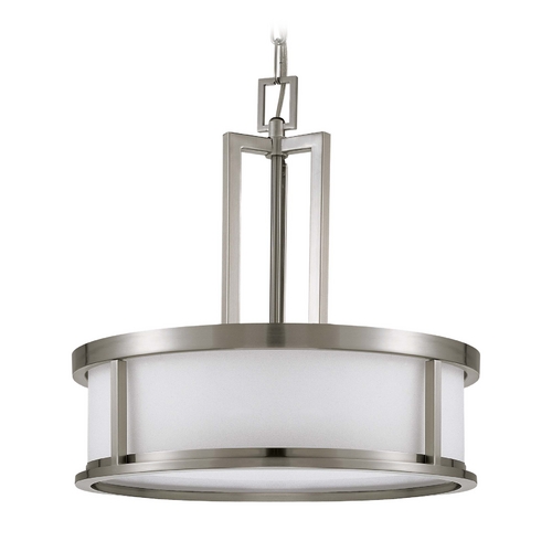 Drum Pendant in Brushed Nickel by Nuvo Lighting
