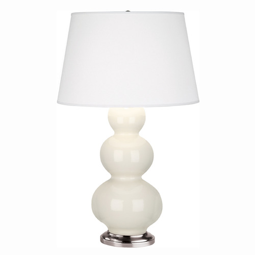 Robert Abbey Lighting Triple Gourd Bone / Antique Silver Table Lamp with Empire Shade