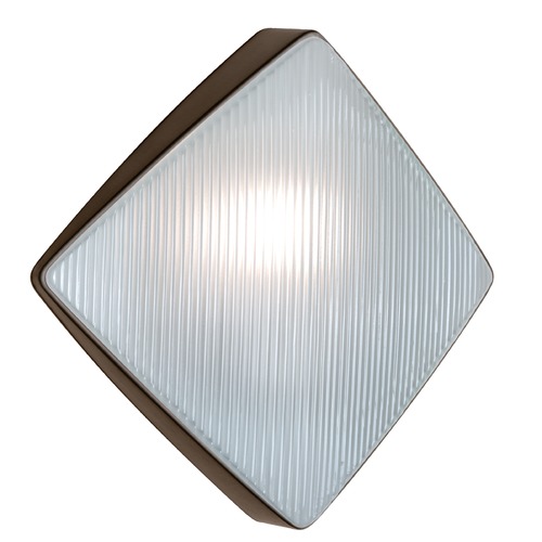 Frosted Ribbed Glass Outdoor Wall Light Bronze Costaluz by Besa Lighting
