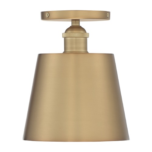 Satco Lighting Motif Brushed Brass & White Semi-Flush Mount by Satco Lighting 60/7321