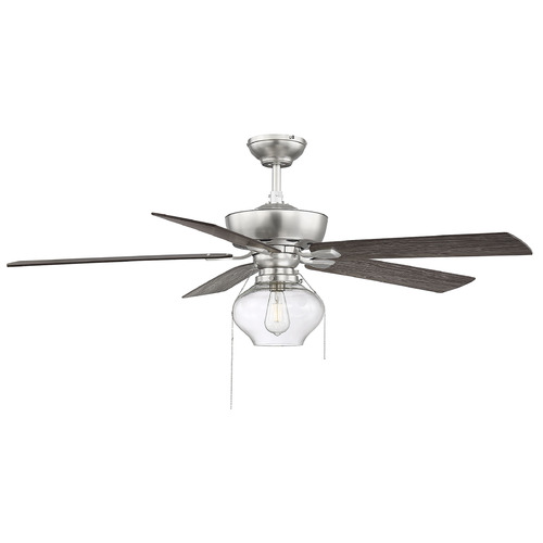 52-Inch Fan with Light Kit in Brushed Nickel by Meridian