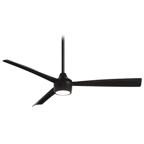 Minka Aire Skinnie 56-Inch Wet LED Fan in Coal with Coal Blades and Etched Lens F626L-CL