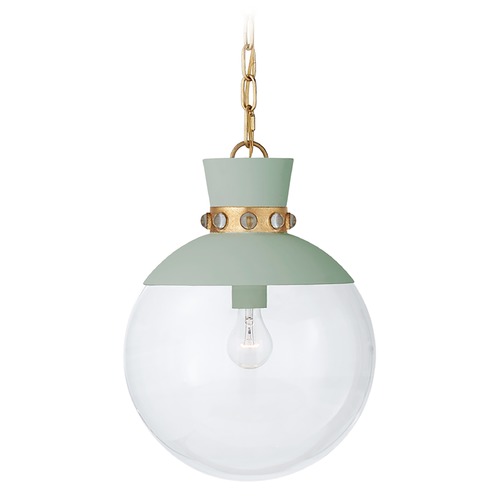 Julie Neill Lucia Pendant in Celadon & Gild by Visual Comfort Signature