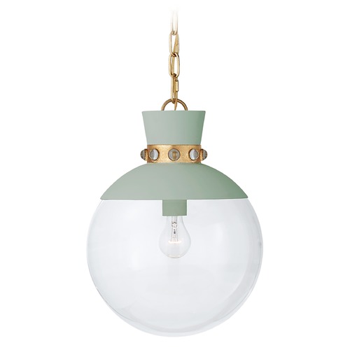 Visual Comfort Signature Collection Julie Neill Lucia Pendant in Celadon & Gild by Visual Comfort Signature JN5051CELGCG