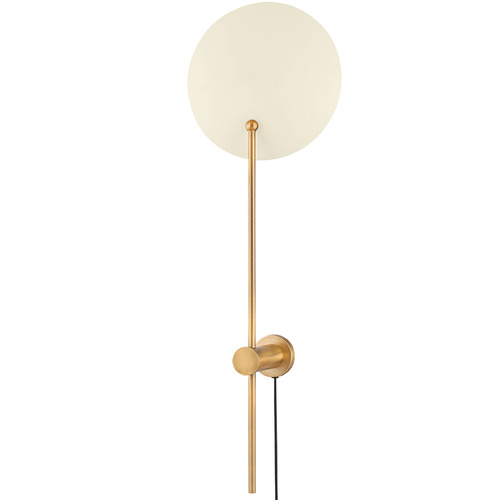 Troy Lighting Leif Patina Brass & Soft Sand Plug and Cord Wall Lamp