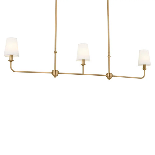 Pallas 3-Light Linear Chandelier in Brushed Natural Brass by Kichler