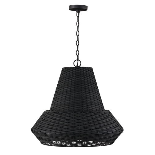 Capital Lighting Boca 4-Light Tall Pendant in Matte Black by Capital Lighting 347842MB