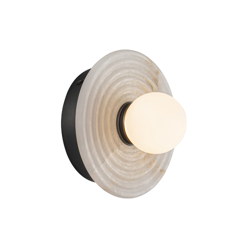 Dahlia LED Alabaster Wall Sconce in Urban Bronze by Alora Lighting