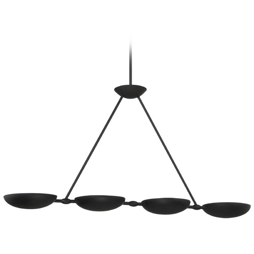 George Kovacs Undertas Textured Coal Black Island Light with Bowl / Dome Shade