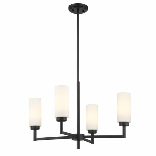 4-Light Chandelier in Matte Black by Meridian
