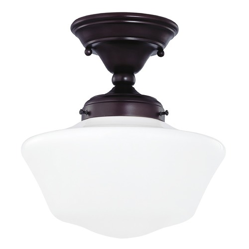 Design Classics Lighting 10-Inch Schoolhouse Bronze Ceiling Light FAS-220 / GA10