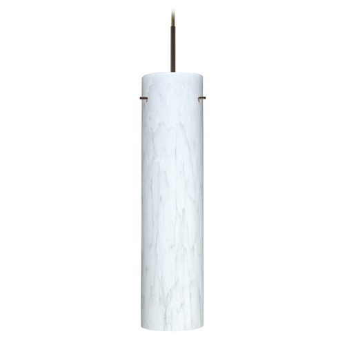 Besa Lighting Besa Lighting Stilo Bronze LED Mini-Pendant Light with Cylindrical Shade 1JT-722419-LED-BR