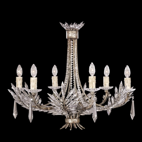Fine Art Lamps Winter Palace Antiqued Silver Crystal Chandelier