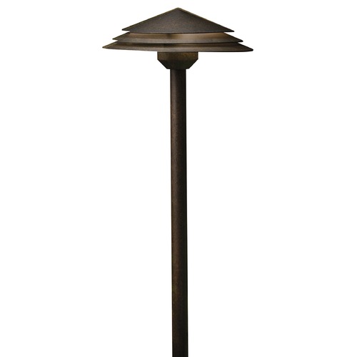 Round Tiered 21-Inch LED Path Light in Aged Bronze 3000K by Kichler Lighting