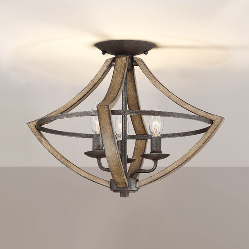 Shire 16.50-Inch Flush Mount in Rustic Black by Quoizel Lighting