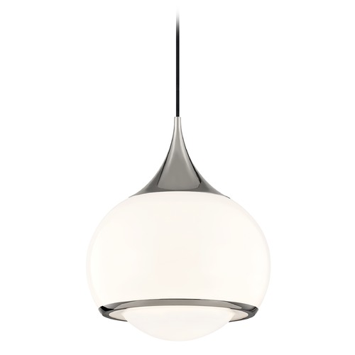 Mitzi by Hudson Valley Mitzi By Hudson Valley Reese Polished Nickel Pendant Light with Bowl / Dome Shade H281701L-PN