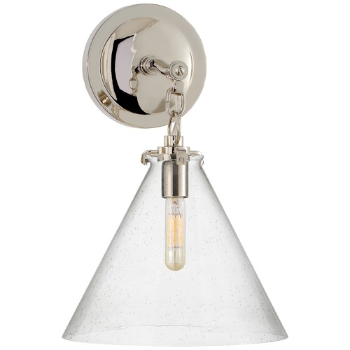 Visual Comfort Signature Collection Thomas OBrien Katie Conical Sconce in Nickel by Visual Comfort Signature TOB2225PNG6SG