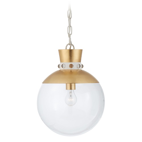 Visual Comfort Signature Collection Julie Neill Lucia Pendant in Gild & Matte White by Visual Comfort Signature JN5051GWHTCG