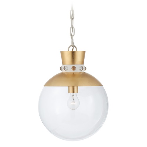 Julie Neill Lucia Pendant in Gild & Matte White by Visual Comfort Signature