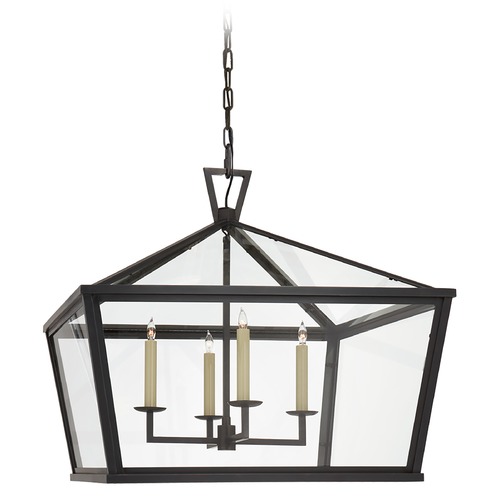 Visual Comfort Signature Collection Chapman & Myers Darlana Wide Lantern in Bronze by Visual Comfort Signature CHO5086BZCG