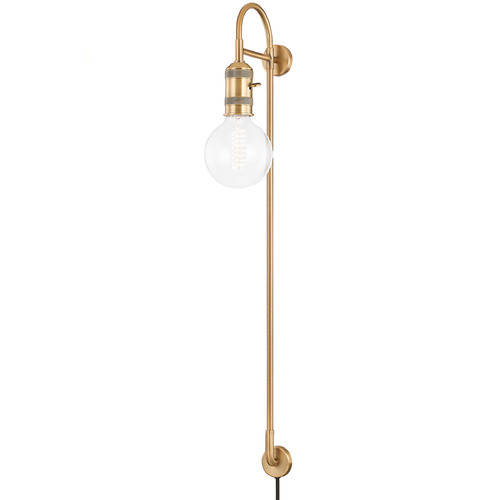 Troy Lighting Dean Patina Brass Plug and Cord Wall Lamp