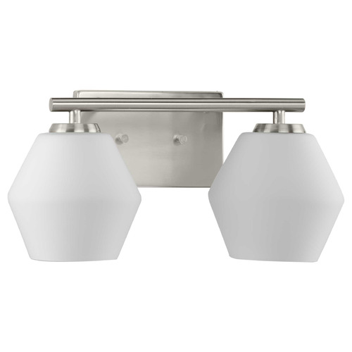 Progress Lighting Progress Lighting Safford 2-Light Brushed Nickel Vanity Light P300431-009