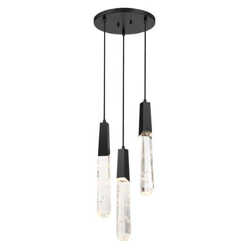 George Kovacs Lighting Drifting Droplets 3-Light LED Pendant in Coal Black by George Kovacs P1284-66A-L