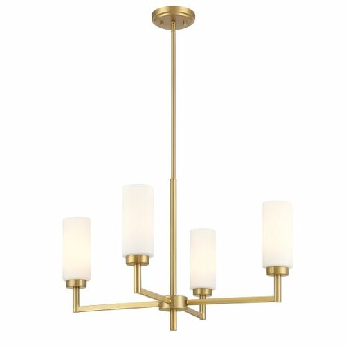 4-Light Chandelier in Natural Brass by Meridian