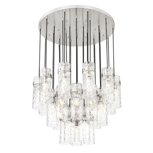 Z-Lite Fontaine Brushed Nickel Multi-Light Pendant with Cylindrical Shade