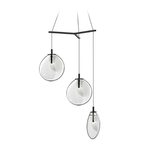 Sonneman Lighting Cantina LED Multi-Light Pendant Black by Sonneman Lighting 2995.25C-MED