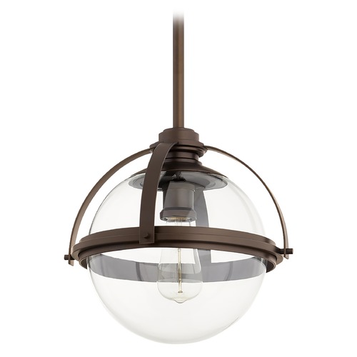 Quorum Lighting Oiled Bronze Pendant with Globe Shade by Quorum Lighting 88-13-86